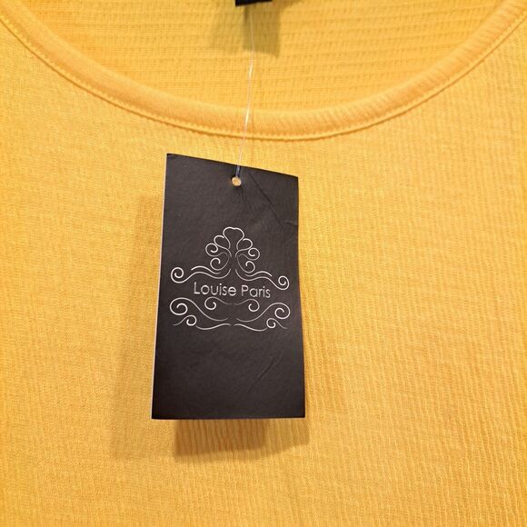 Plus Size Louise Paris Women's Top Yellow Gemstones Shoulder Ruffle NWT size 1X - Picture 4 of 10